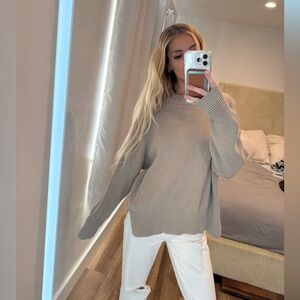 By Together Neutral Taupe Ribbed Knit Sweater